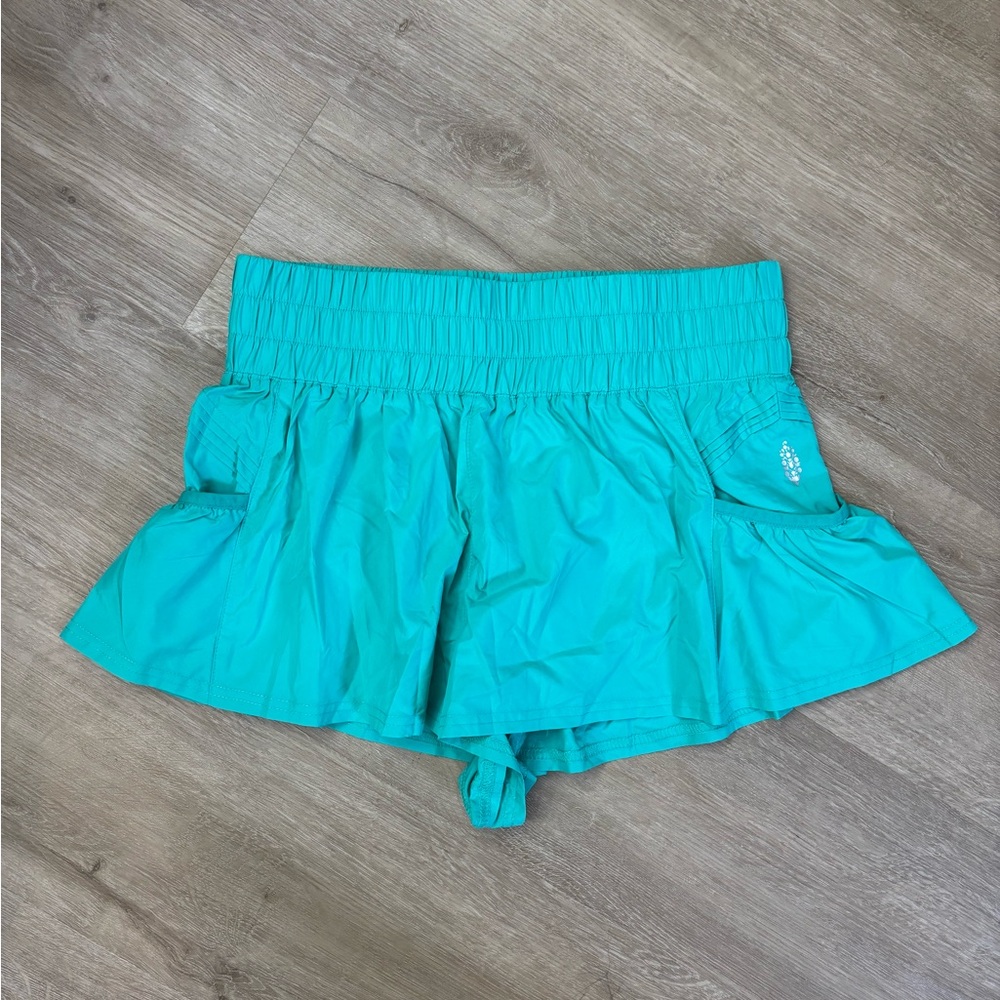 NWOT free people movement get your flirt on shorts turquoise size S